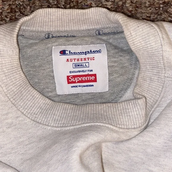 SUPREME for CHAMPION Sweat/S/Cotton/Gray/3D Metallic Crewneck - Picture 3 of 6